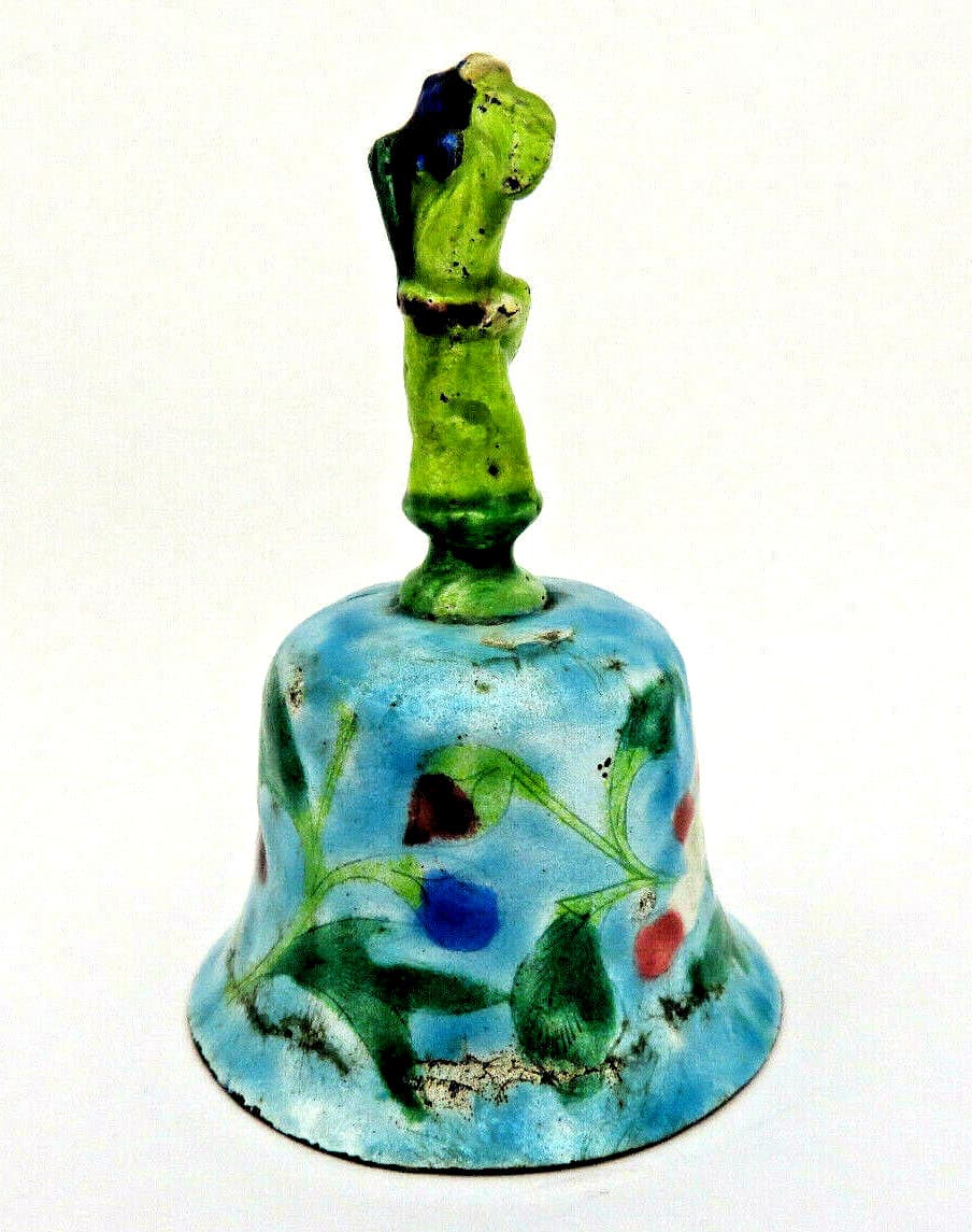 Antique Qing Chinese Enamel Bell ~ Taoist Immortal Figure 6