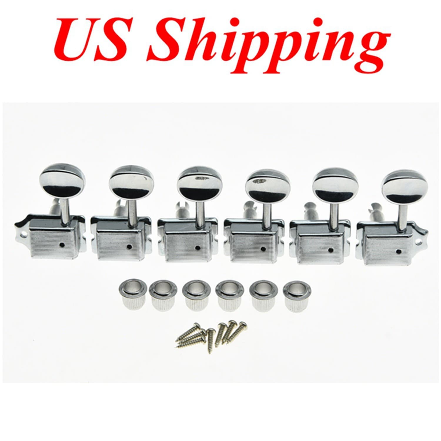 Left Lefty Chrome Vintage Guitar Tuning Pegs Tuners Machine Heads for Strat Tele