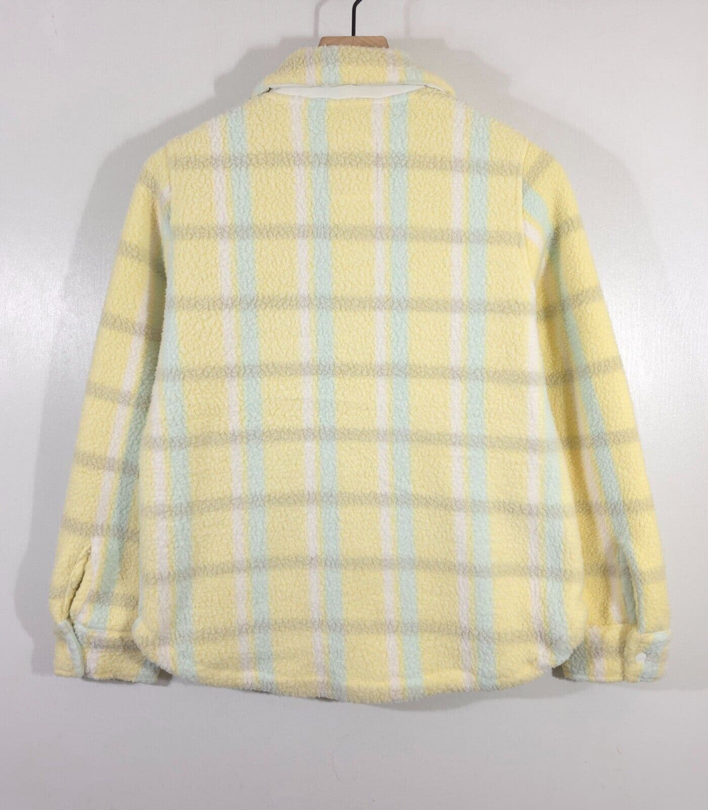NWT Running Rabbit Fleece of Mind Pale Banana Plaid Shirt Jacket Size S 2