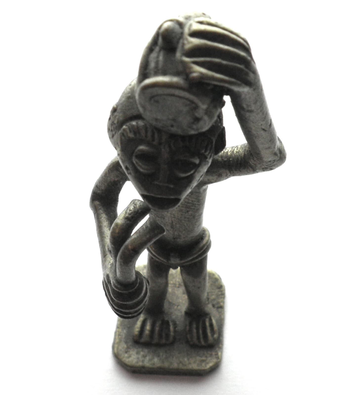 BRASS AFRICAN ASHANTI AKAN GOLD WEIGHT 1700-1900 AD Tribal Man Figure 33.8g No44 6