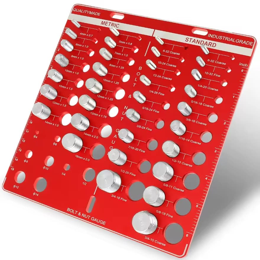 34 Standard and Metric Nut and Bolt Thread Checker Bolt & Nut Identifier Gauge 2
