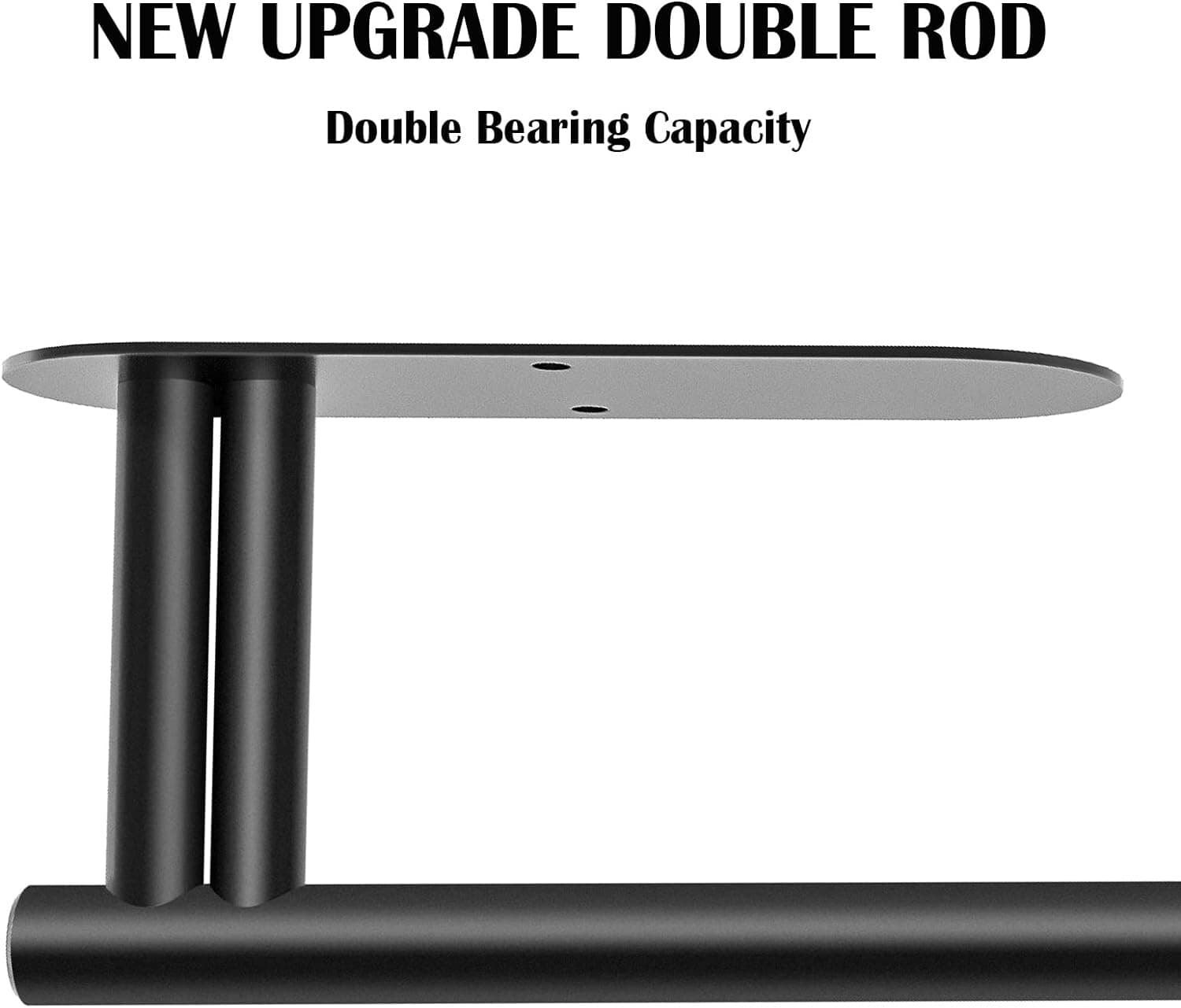 Under Cabinet Paper Towel Holder Double Rod Bearing Self-Adhesive Wall Mounted 2