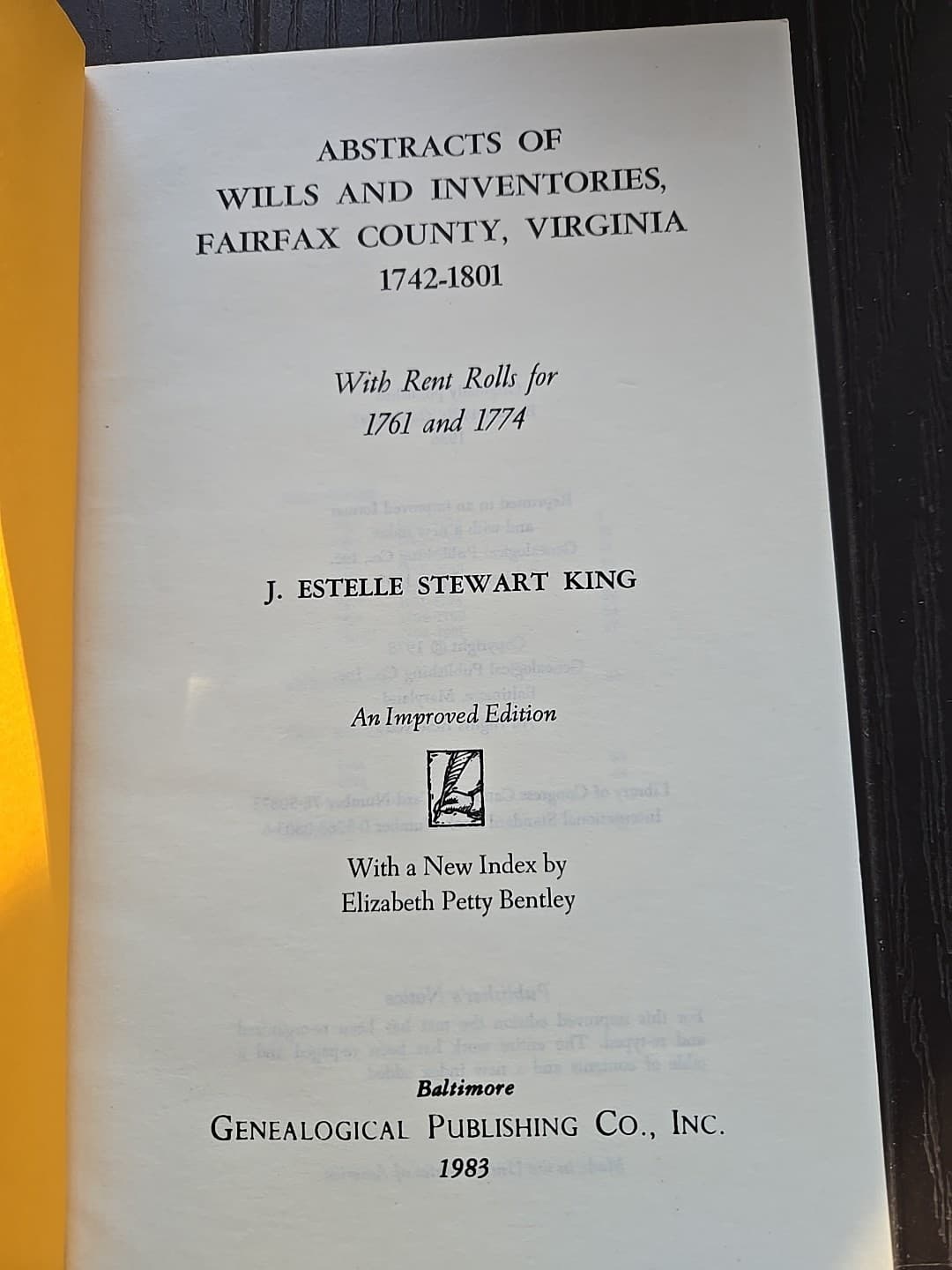 Abstracts OF Wills & Inventories, FAIRFAX COUNTY, VIRGINIA 1742-1801 2