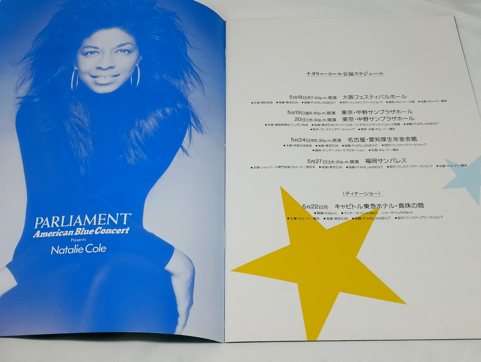 NATALIE COLE American Blue Concert Japan Tour Program Book 1989 4