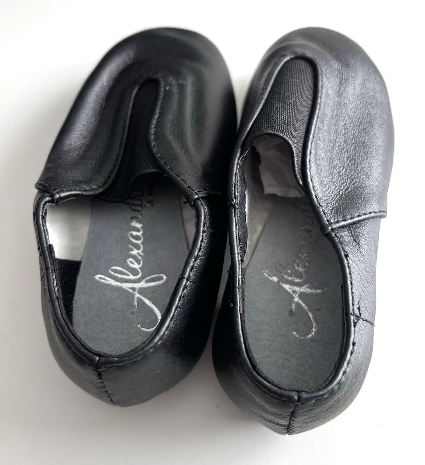Alexander Style AC2 Leather Jazz Slip-On Dance Shoes Child Girls Black 8.5 3