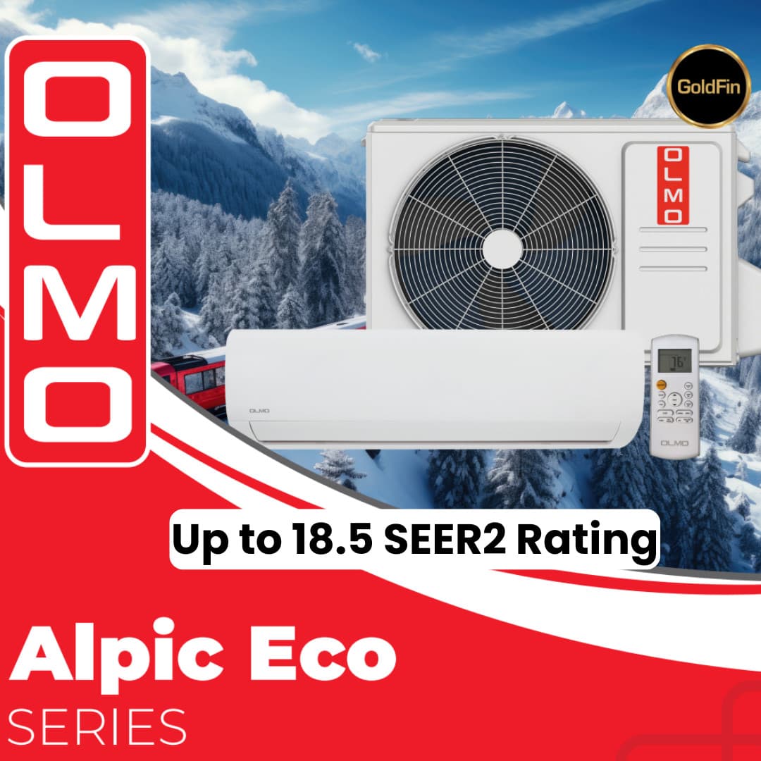 OLMO Alpic Eco Series 9,000 BTU 0.75 Ton 17 SEER Mini Split AC & Heat Pump, 115V 5