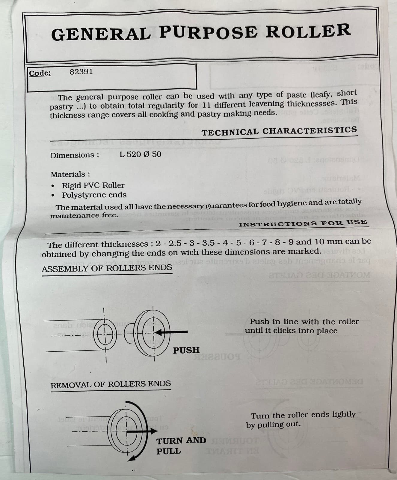 Matfer Bourgeat Adjustable Rolling Pin with 11 Thickness Rings, Open Box 2