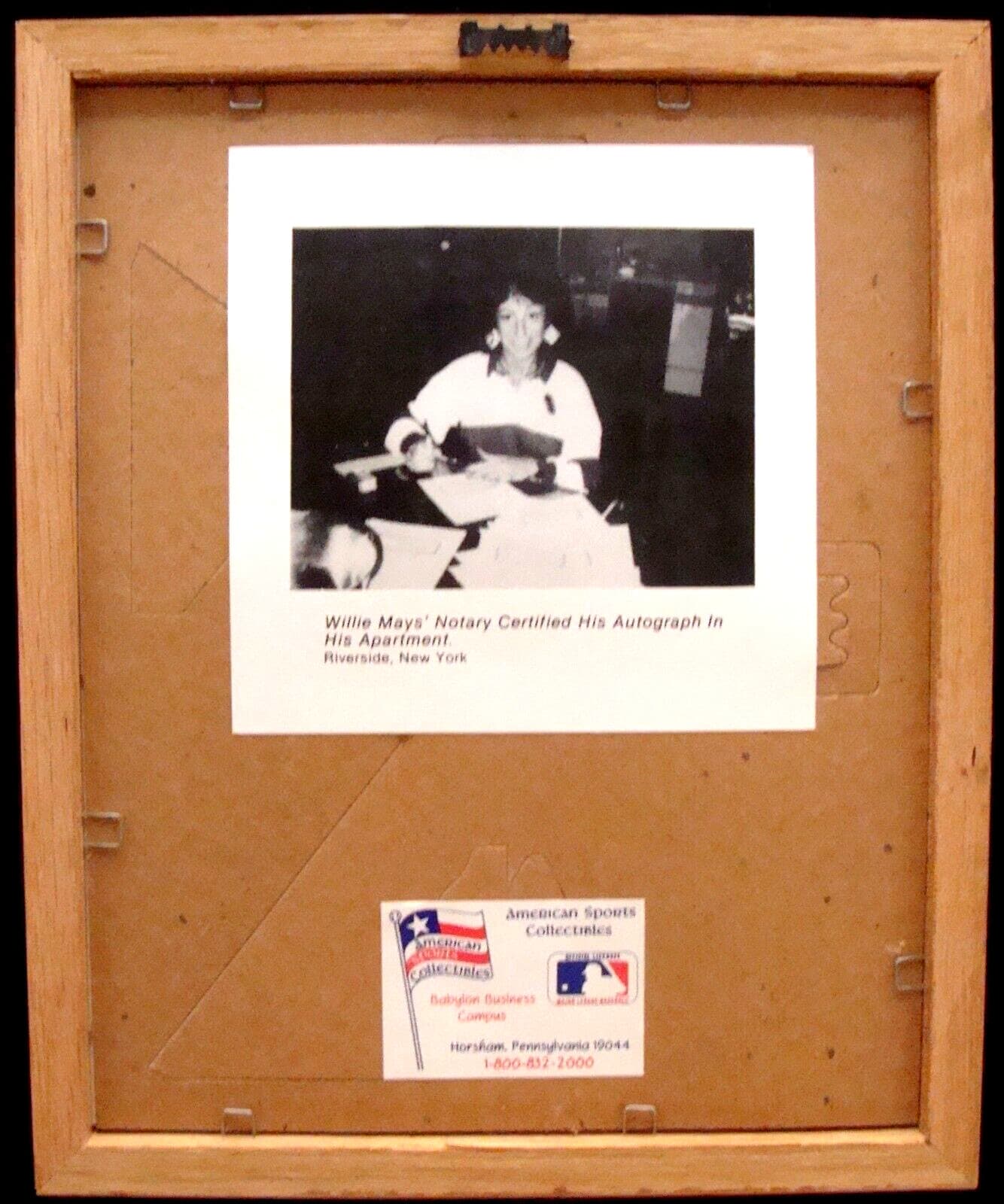 1988 WILLIE MAYS AMERICAN SPORTS COLLECTIBLES AUTOGRAPHED & FRAMED CAREER STATS 5