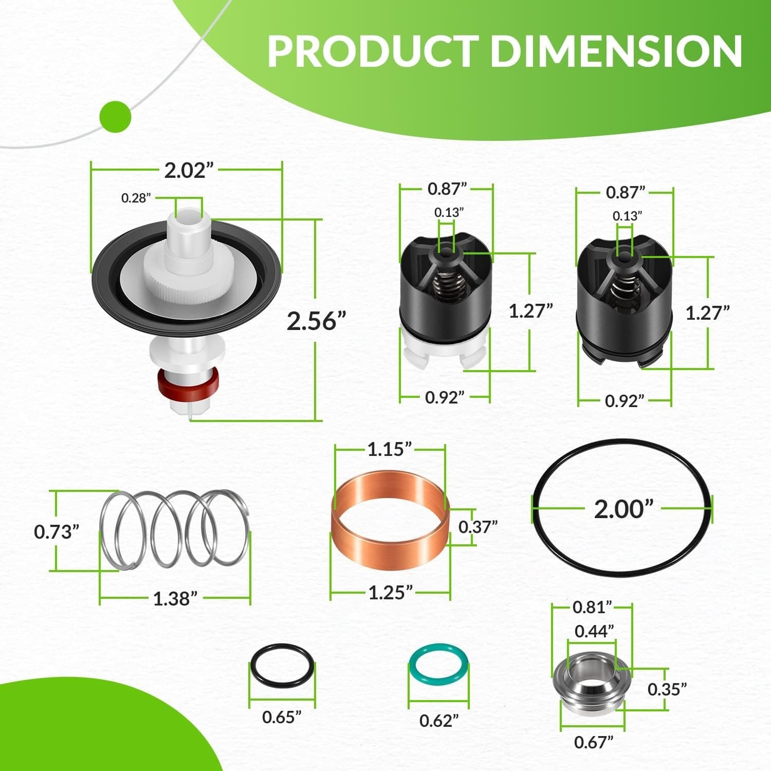 for Watts 1/4-1/2" LF009/009 Reduced Pressure Zone Total ValveRepair Kit 0887298 6