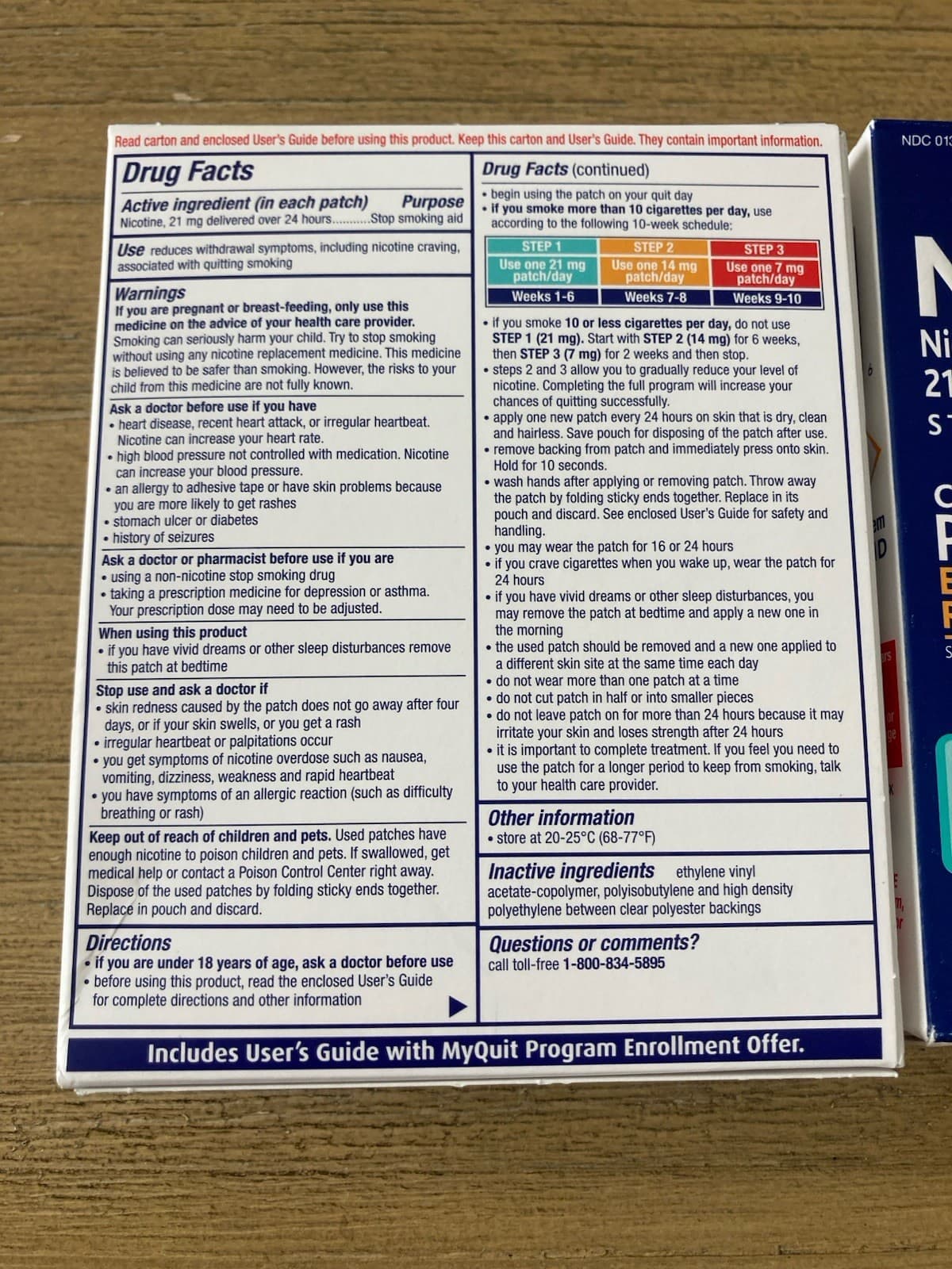 2 Nicoderm CQ Step 1 Nicotine Patches Stop Smoking 21 Mg 14 Patches Total 5