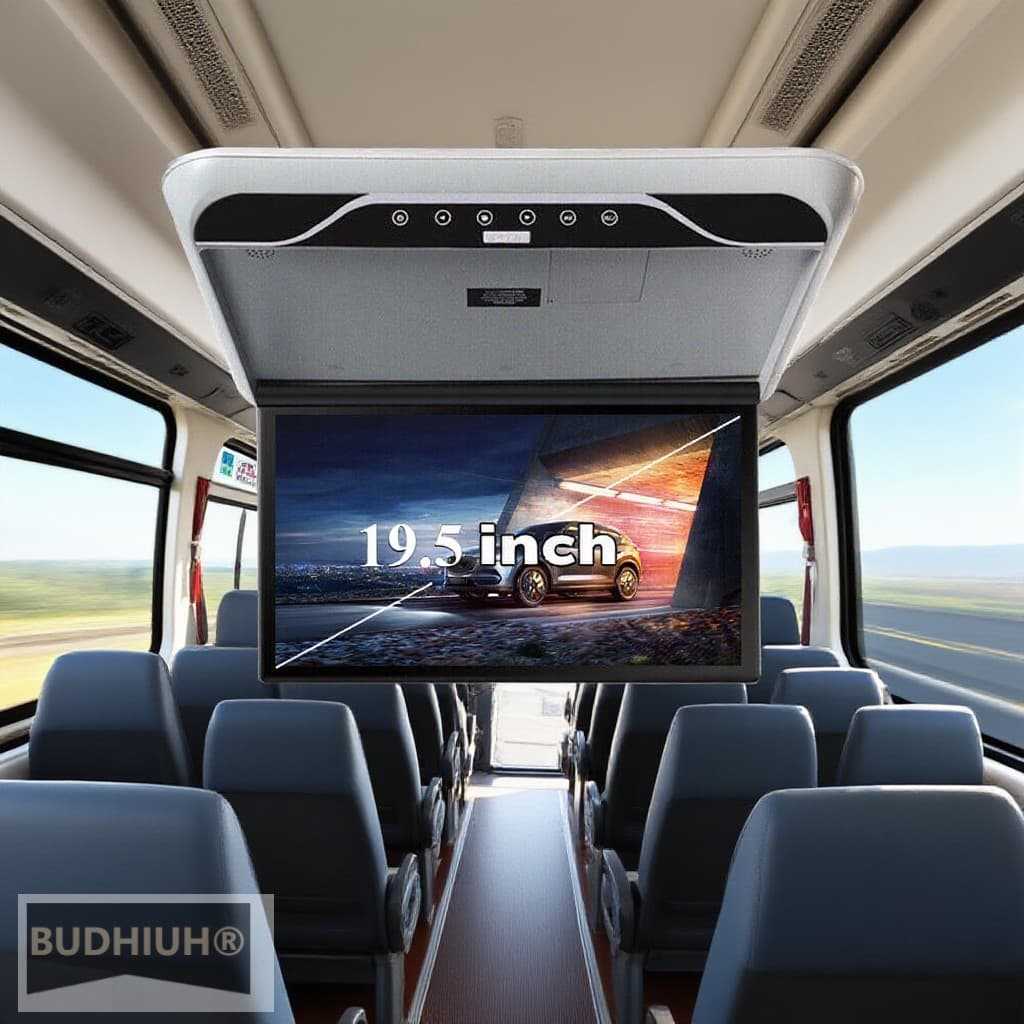 19.5" Overhead Flip Down Car Roof Monitor HD TFT 1080P Screen USB HDMI 5