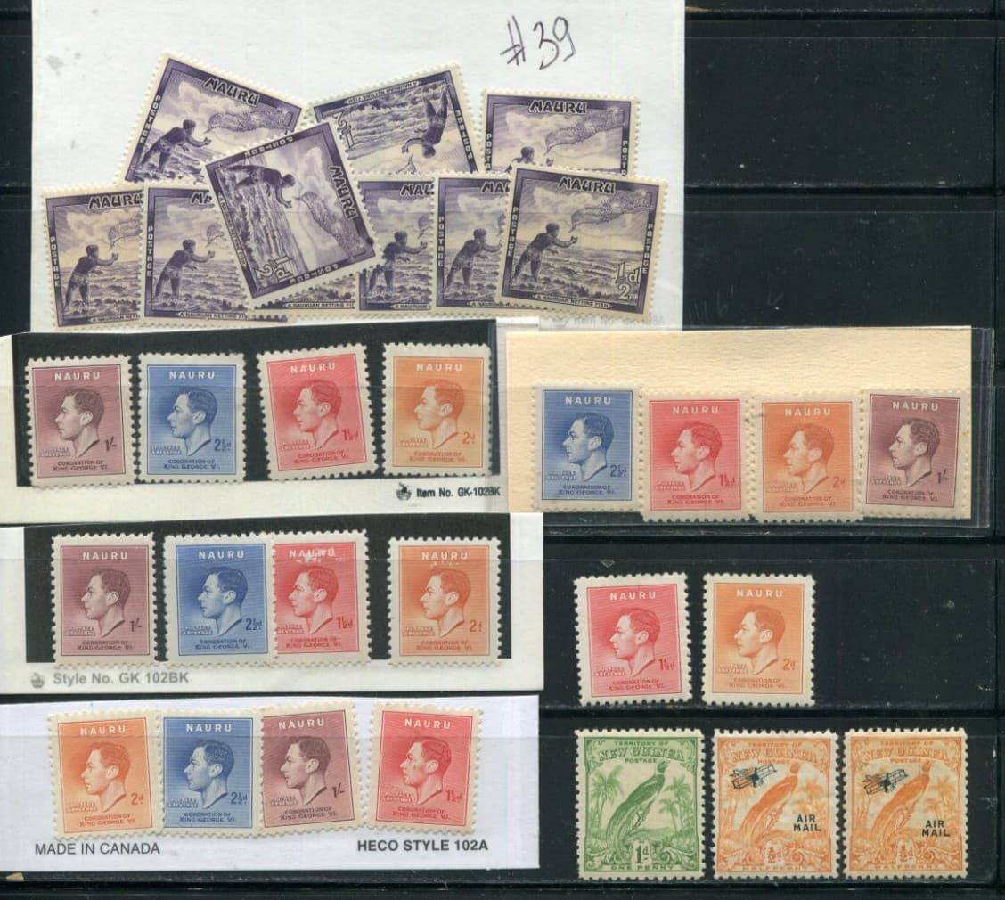 Stamps Nauru lot of 18 stamps + New Guinea 3 stamps