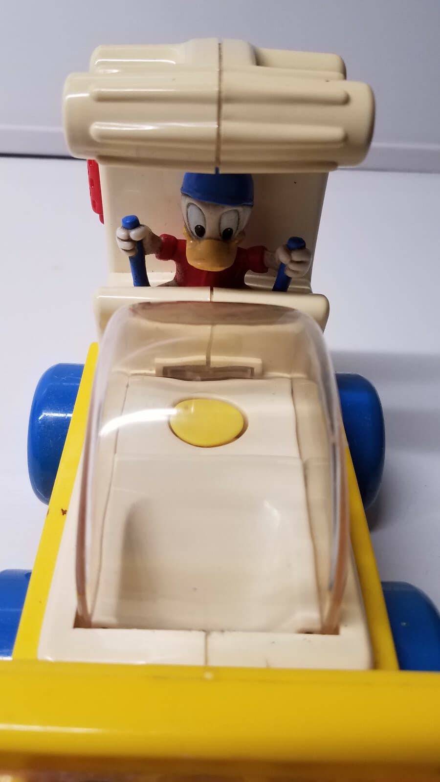 DISNEY DONALD DUCK POP BULLDOZER WORKS SOLID PLASTIC 3