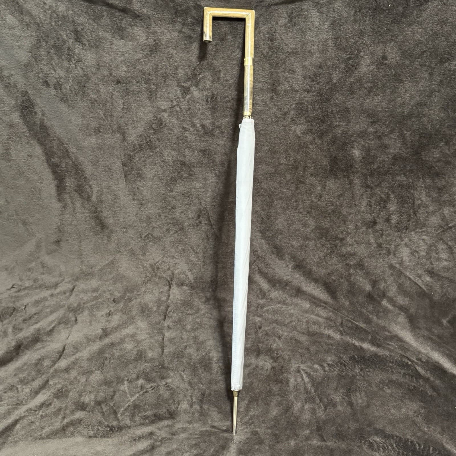 Polan Katz & Co. PK Grey Umbrella Parasol With Unique Square Handle 2