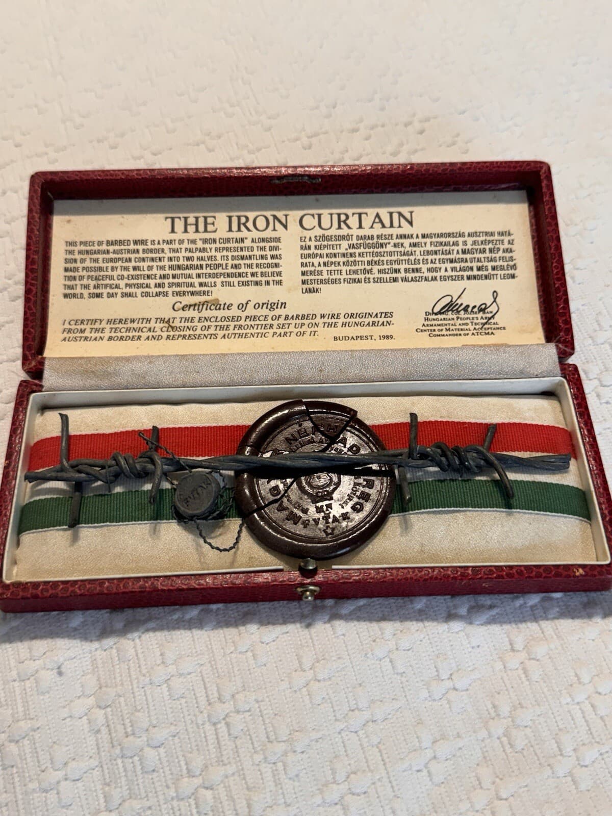 The Iron Curtain: Limited Edition #7024 Authentic Barbed Wire; Hungaro-Austrian 3