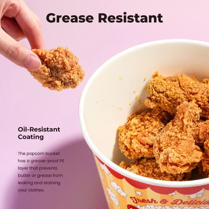 (150-Pack) 85oz Round Paper Movie Theatre Concession Popcorn 5