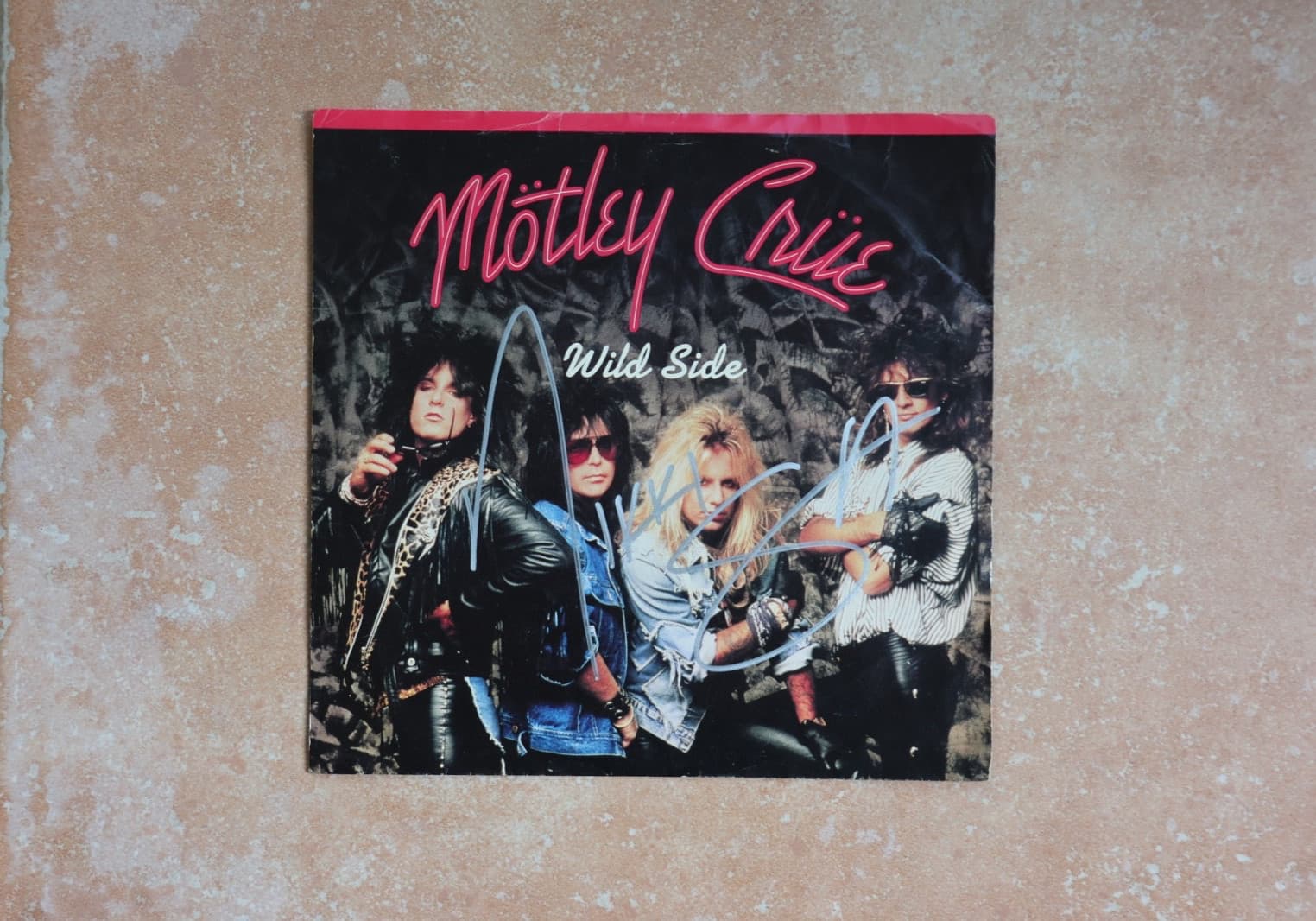 Nikki Sixx Signed Motley Crue Wild Side Autographed 45 Record Girls Girls Album