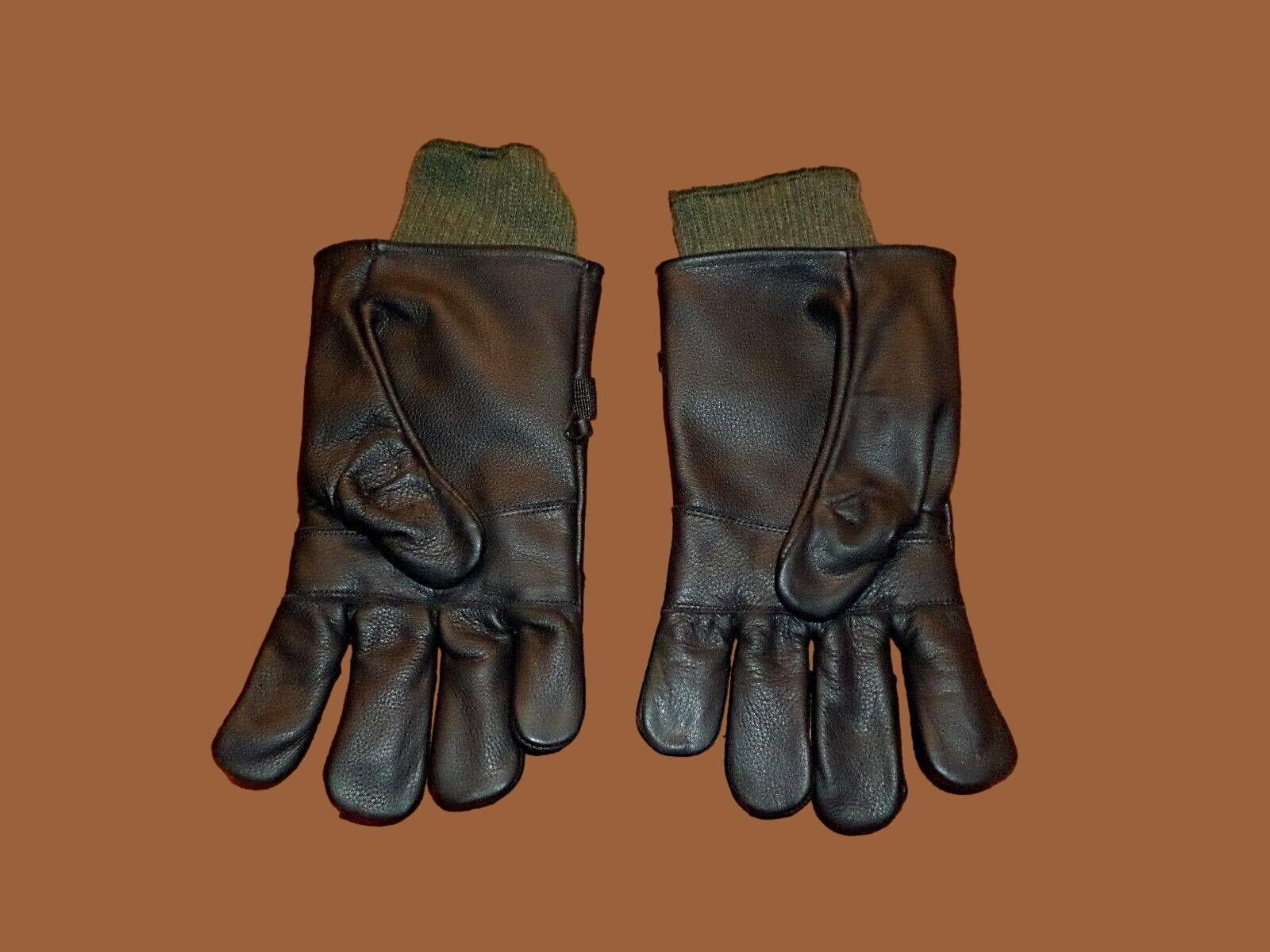 U.S MILITARY STYLE D-3A LEATHER GLOVES COLD WET WEATHER SIZE 5 LARGE W/LINER 3