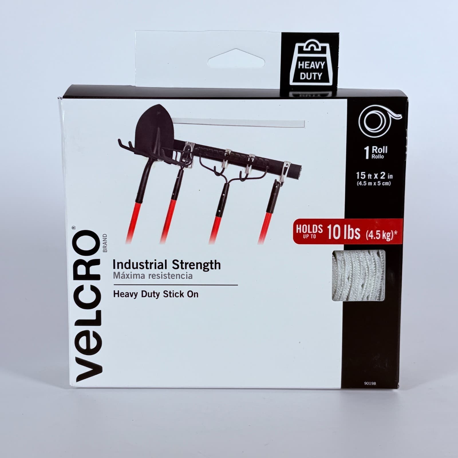 Velcro Industrial Strength Sticky-Back Hook and Loop Fasteners 2" x 15 ft 90198