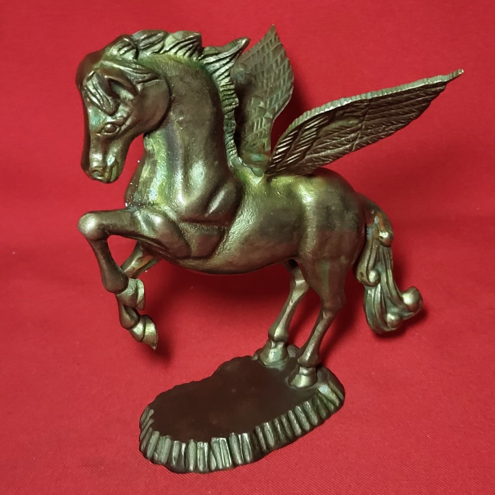 VTG Solid Brass Pegasus Statue Flying Winged Mythical Horse Flowing Mane Fantasy 2