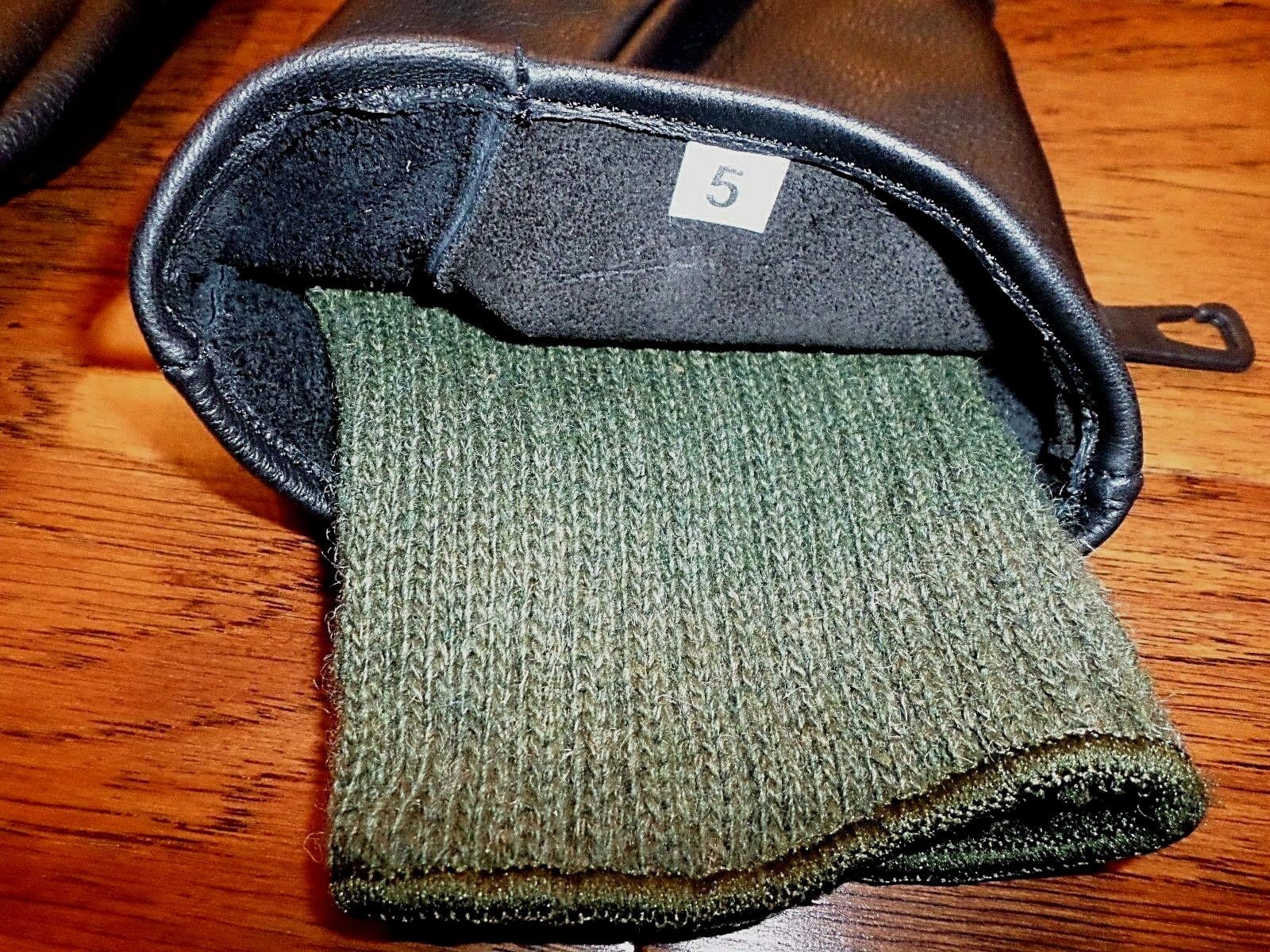 U.S MILITARY STYLE D-3A LEATHER GLOVES COLD WET WEATHER SIZE 5 LARGE W/LINER 5