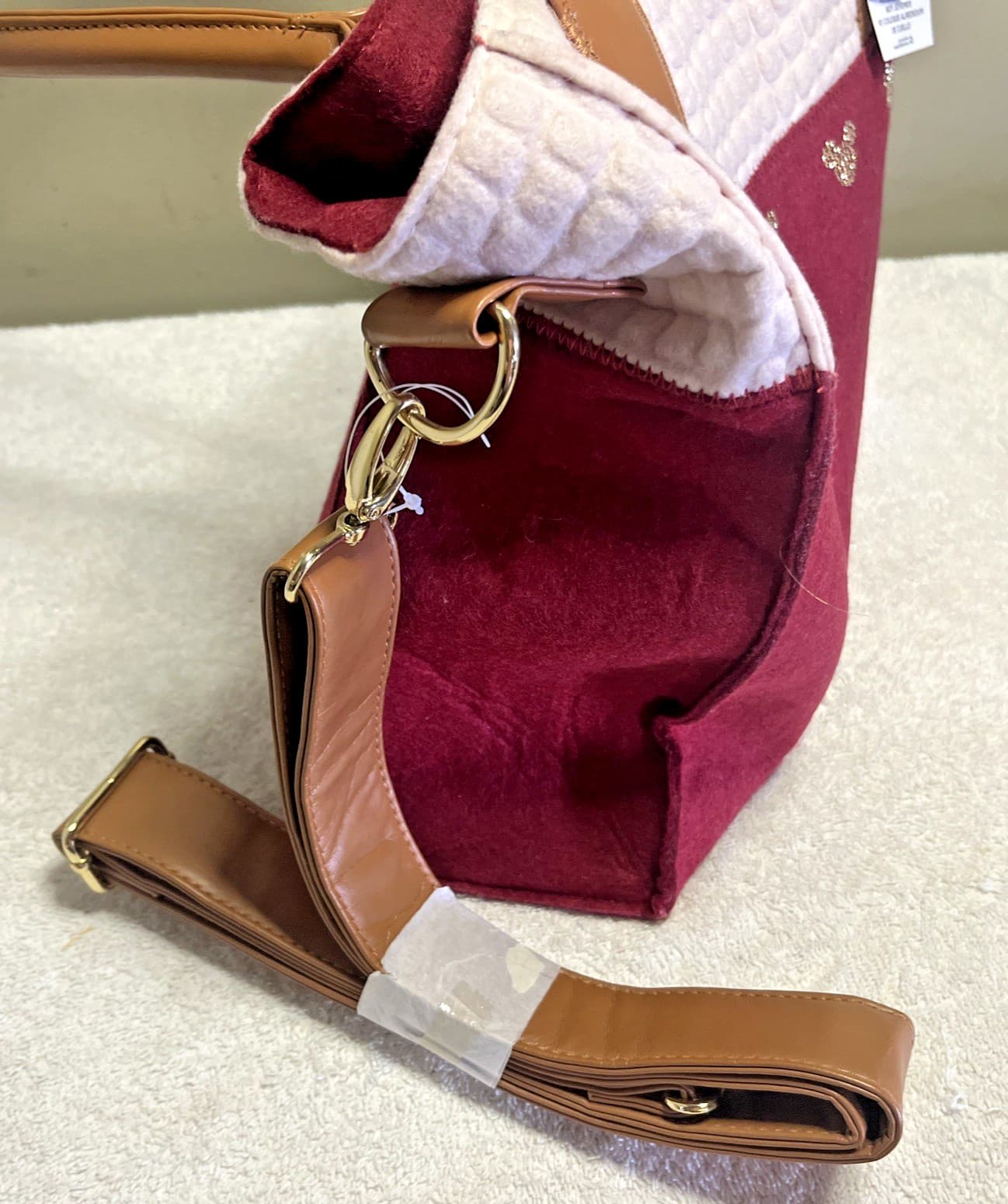 Disney Parks Lightweight Crossbody Tote Bag Red Polyester New with Tags NWT 3