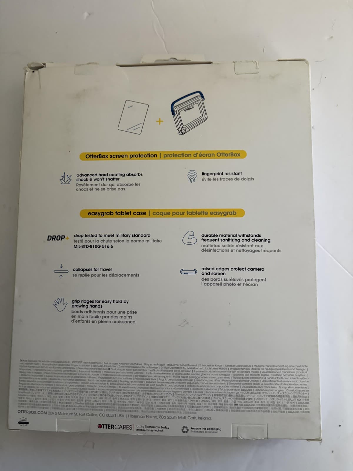 OtterBox Kids EasyGrab Tablet Case + Screen Protector for iPad 7th Gen Pink 2