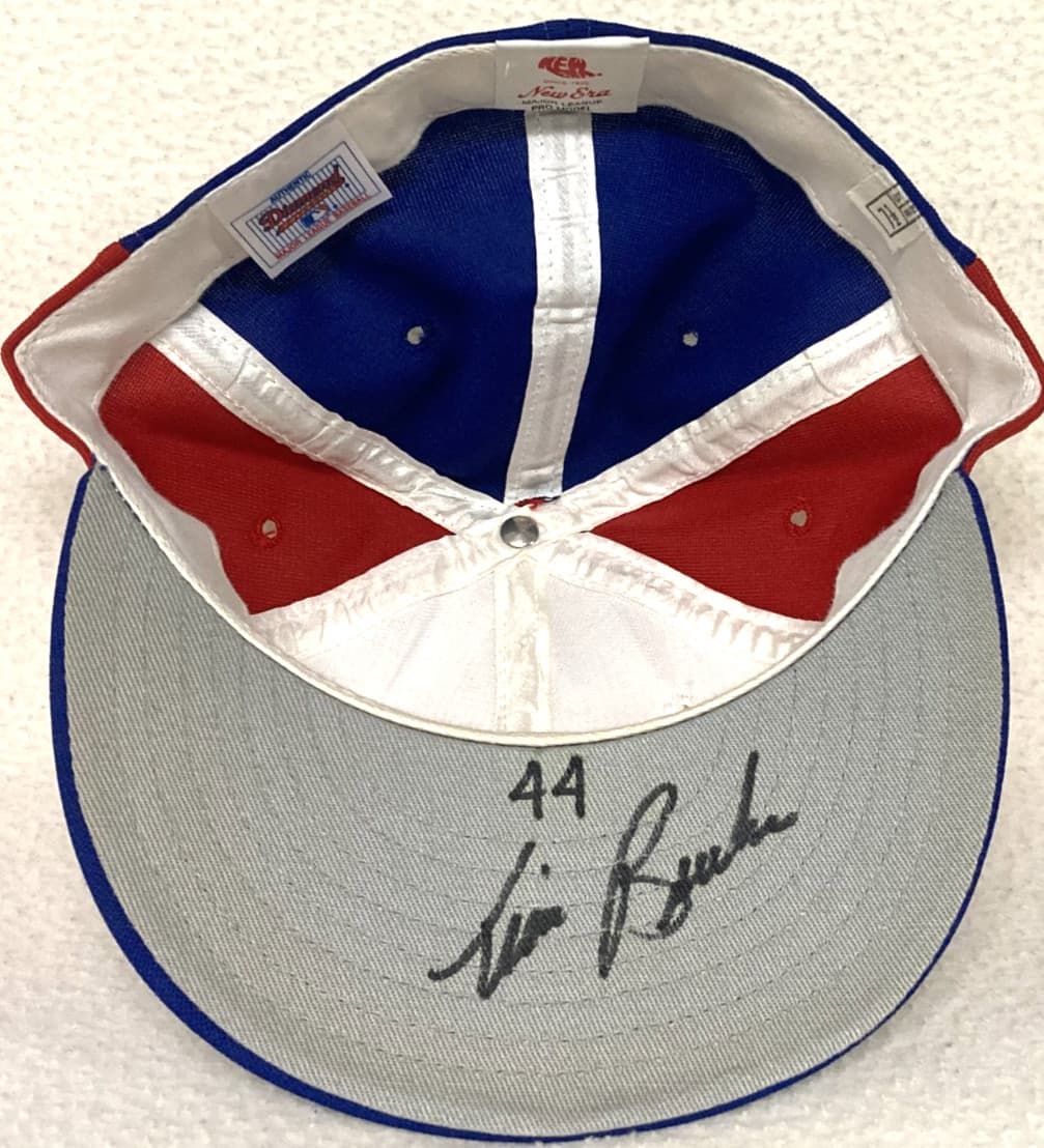 Montreal Expos Tim Burke New Era Cap circa 1987-90-size  7.5-Signed 4