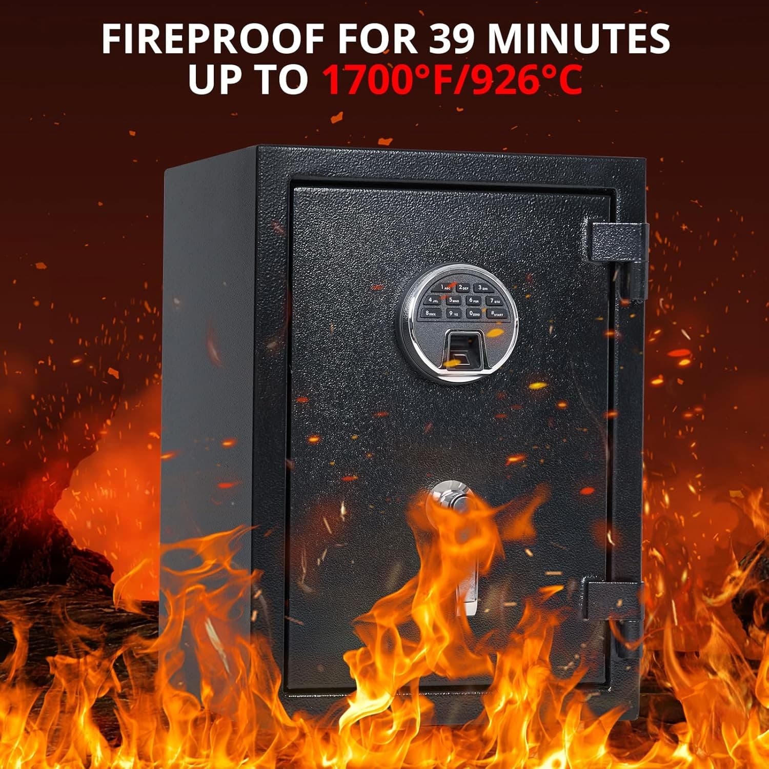 Large Fire proof Safe Box for HOME USE, 2 Cuft Digital Security Box with Keypad 2