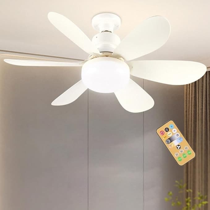 Socket Ceiling Fans with Lights and Remote- Socket Fan light with Dimmable Led 3