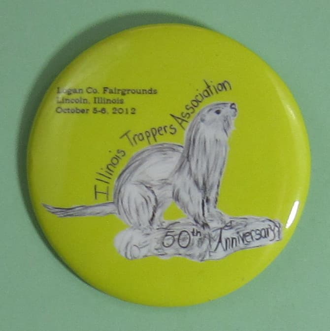 2012 Lincoln Illinois Trappers Association 50th Rendezvous Trapping Button