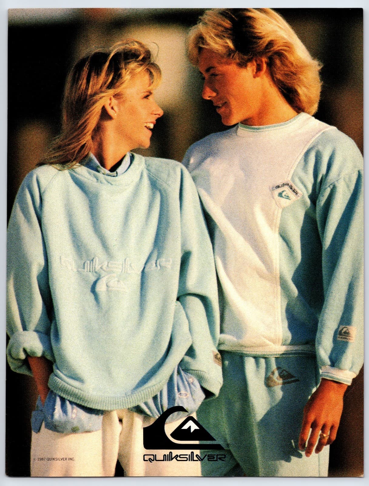 Print Ad 1987 Quiksilver Totally 80s Beach Wear Surf Fashion 8.25" x 10.75"