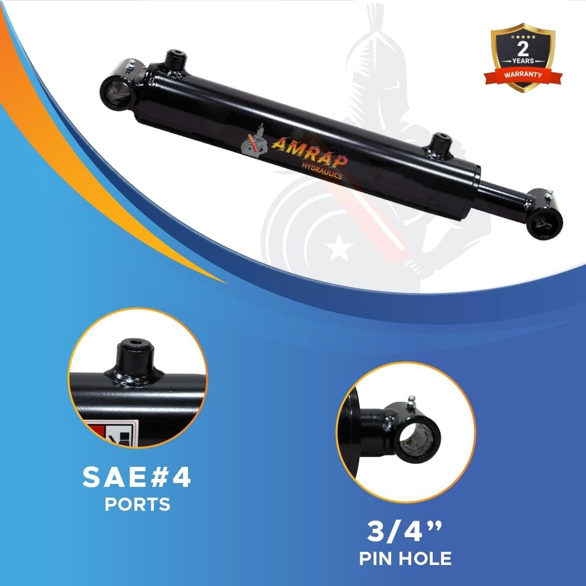 1.5x16 Hydraulic Cylinder 1.5" Bore 16" Stroke Welded Cross Tube Double Acting 3