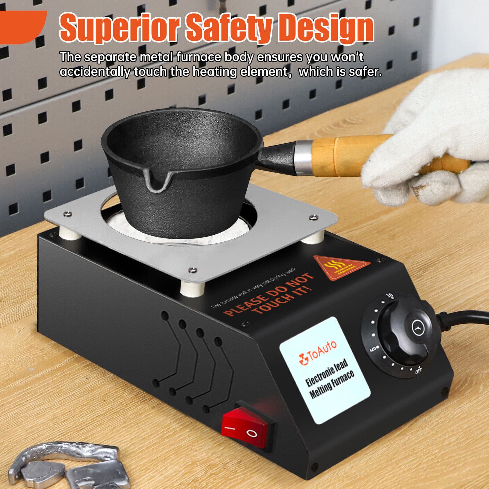 Lead Melting Pot Electric Metal Smelting Furnace for DIY Fishing Weight Mold US 6