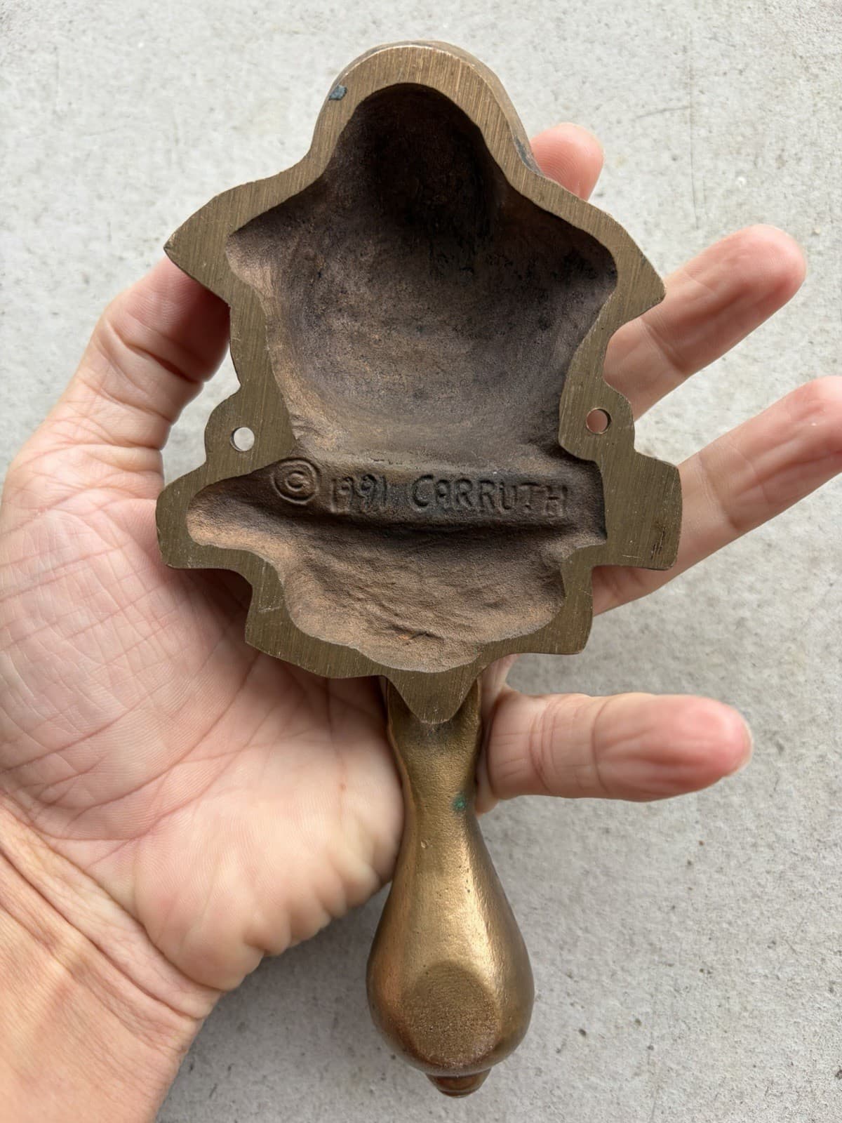 VINTAGE HEAVY SOLID BRASS 2.25LB. BIRD DOOR KNOCKER GEORGE CARRUTH 1991 5