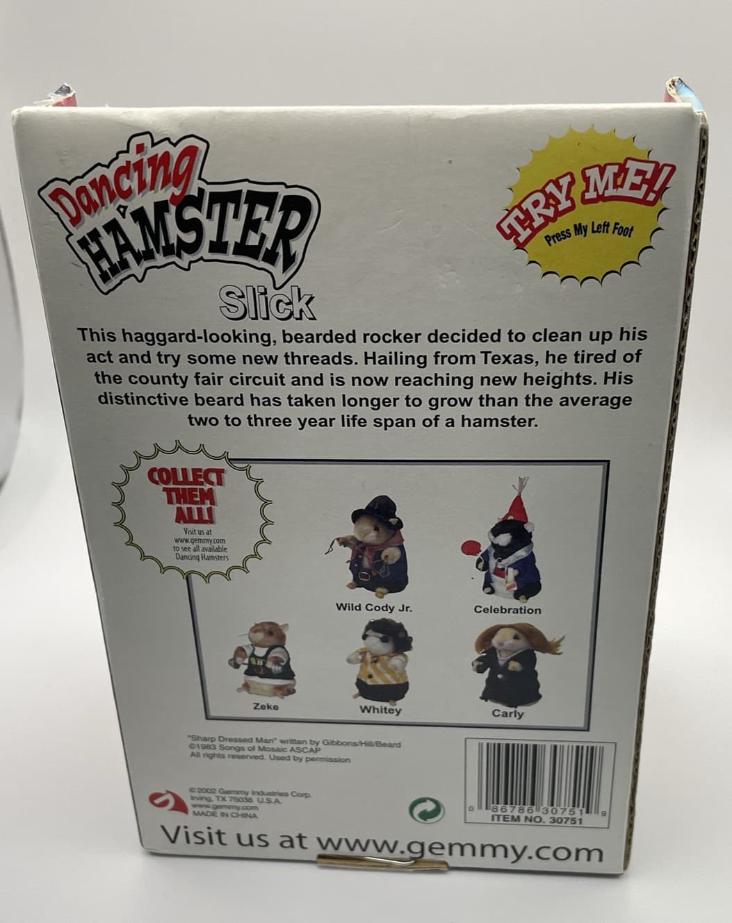 Gemmy Singing Dancing Hamster to Sharp Dressed Man ZZ Top w/original Box VIDEO 6