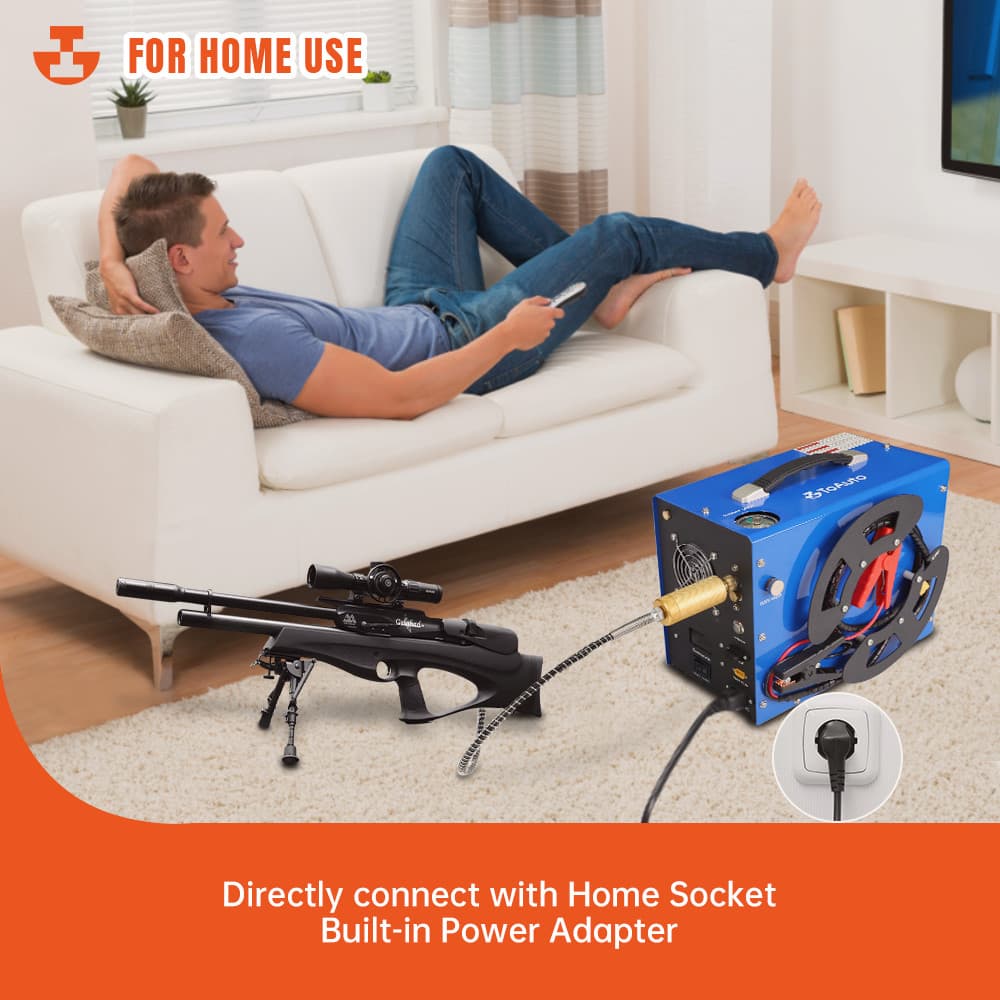 30MPA High Pressure Pump Airgun Rifle PCP Air Compressor 4500PSI Auto Stop 110V 3