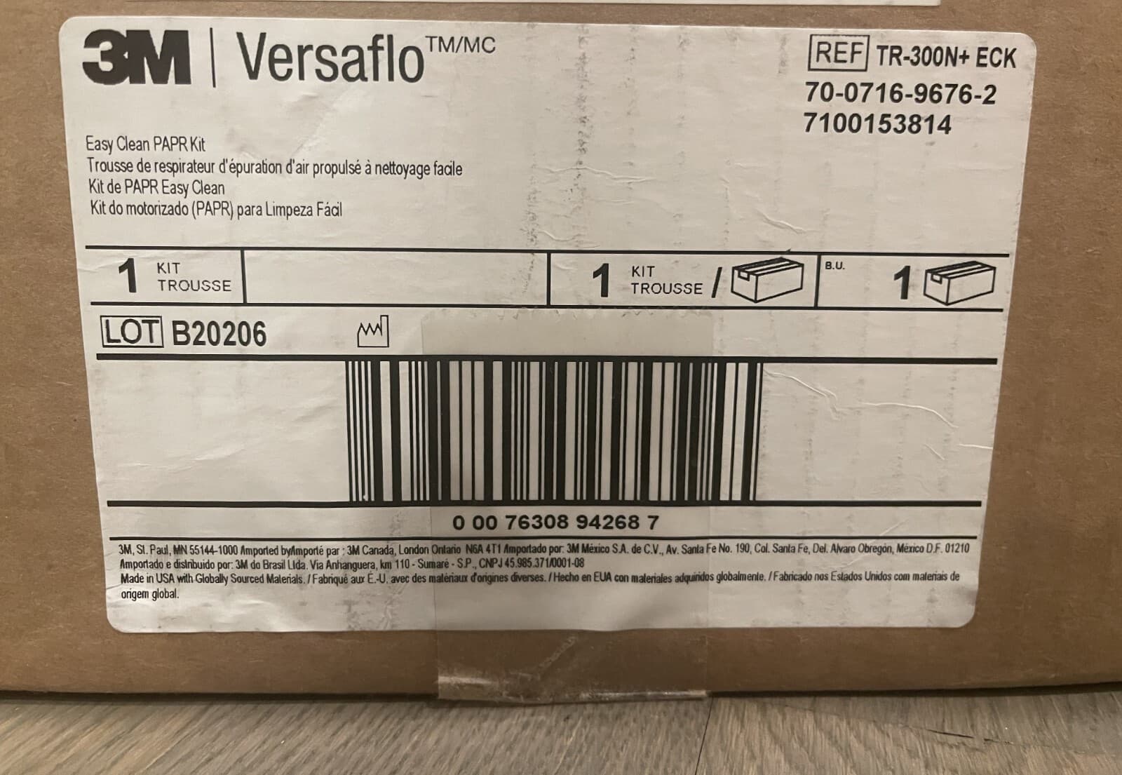 3M PAPR Respirator, Versaflo Powered Air Purifying Respirator Kit, TR-300N+ ECK 2