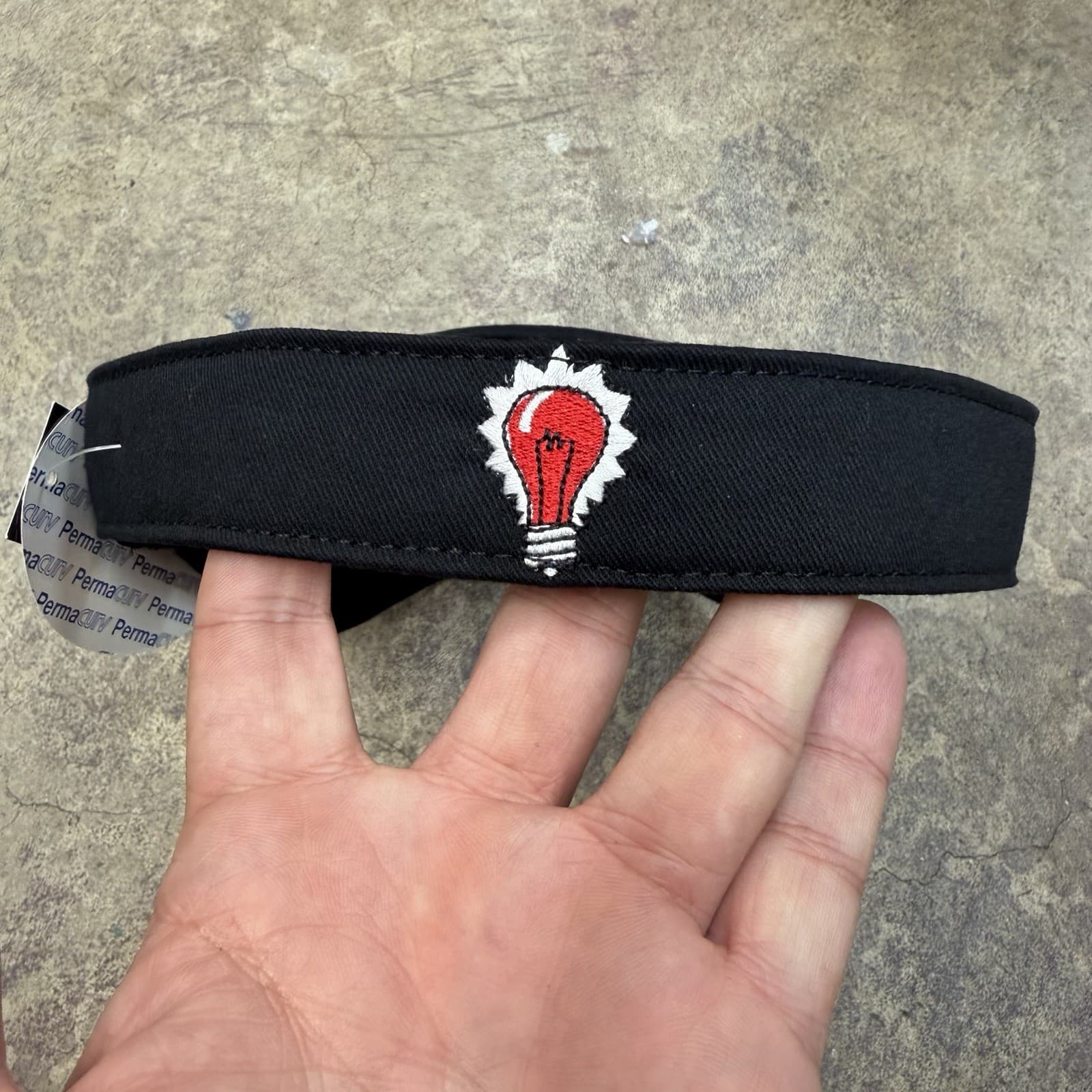 Vintage Think Skateboards Flexfit Visor 2000s Skate Y2K Lightbulb  3