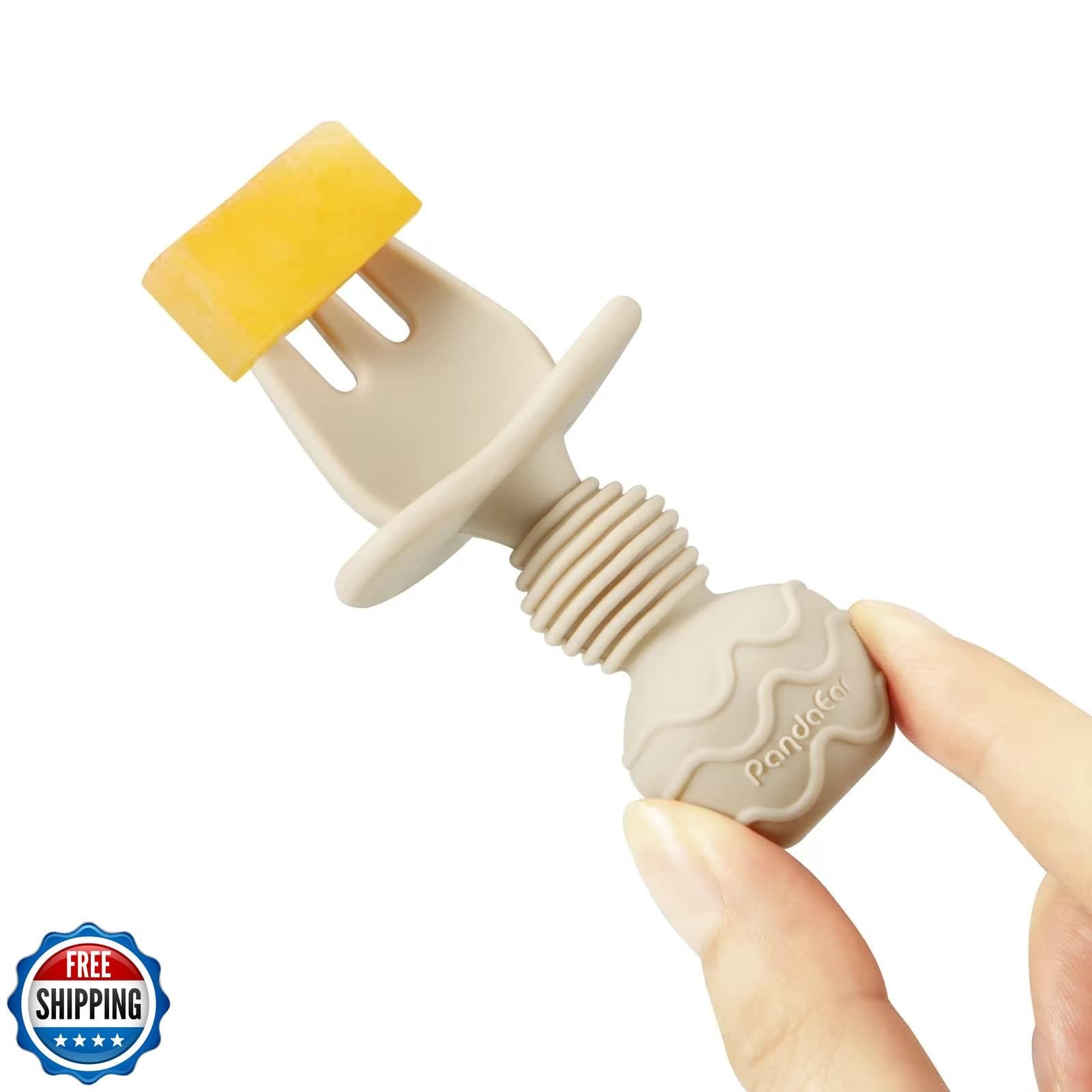 PandaEar (4 Pack) Silicone Baby Led Weaning Spoon Fork| First Training Self F 3