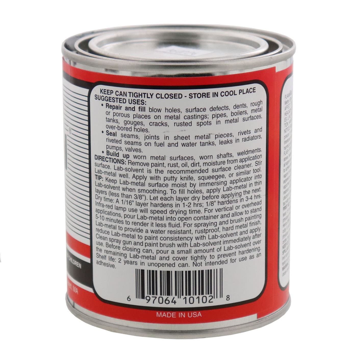 Alvin 24 oz Lab Metal Durable Economical Dent Filler & Patching Compound Epoxy 2