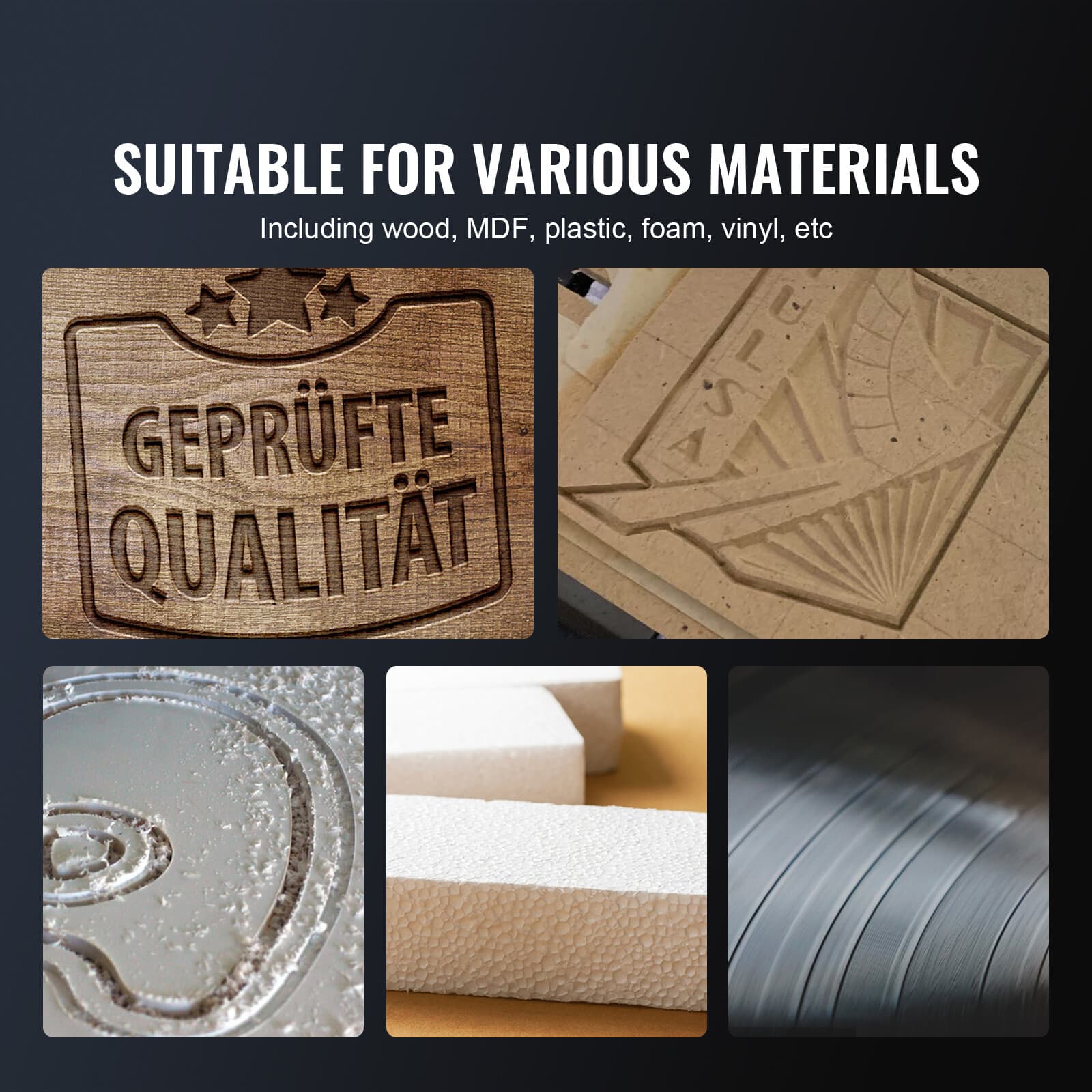 VEVOR CNC Router Machine 300W 3 Axis GRBL Control Wood Engraving Milling Machine 6