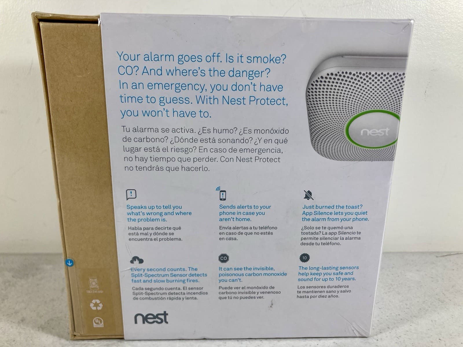 Google Nest Protect Battery S3000BWES Smoke/Carbon Monoxide Alarm Detector White 2