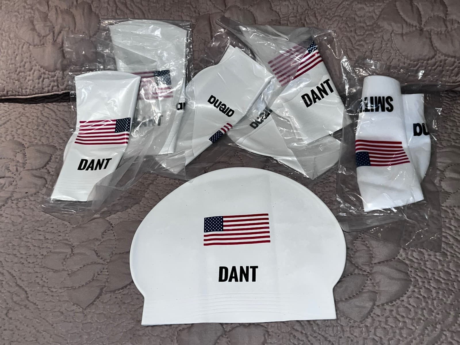 Arena Unisex USA Silicone Swim Cap for Women and Men Fitness Swimmers LOT OF 7 5