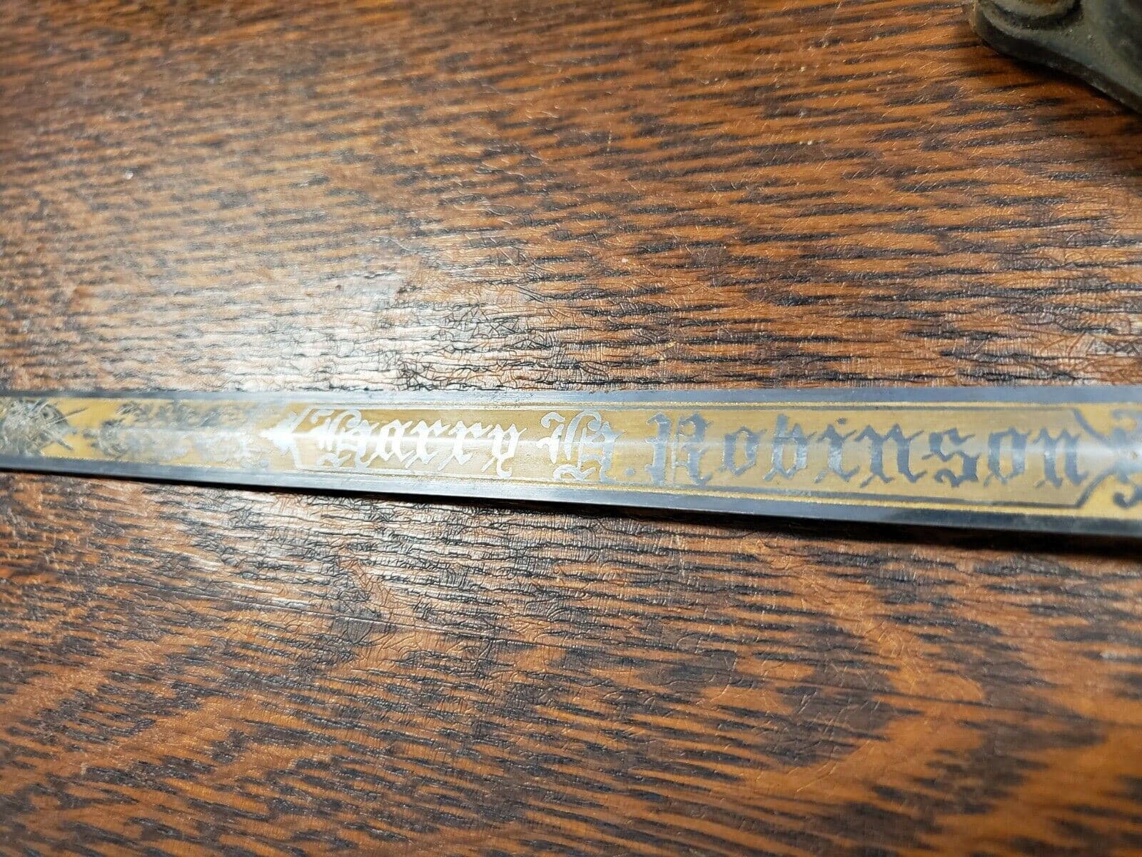 Antique Dress Sword Fraterna Knights of the Golden Eagle Gold Inlay Fancy Etched 6