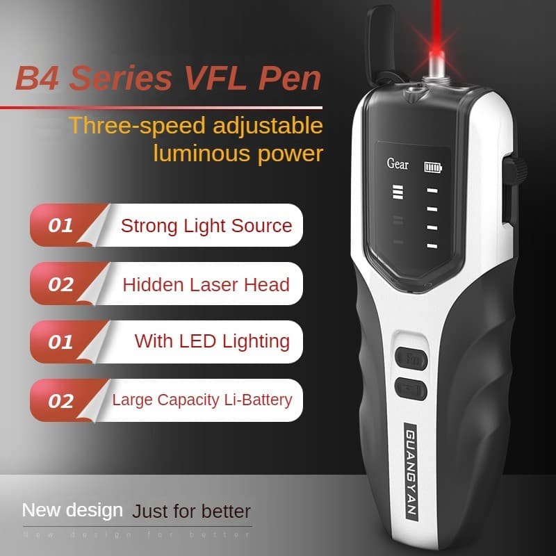 15KM Fiber Optic Pen Optical Red Light Laser Sticker Network Cable Tester VFL