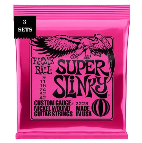 3 Sets Ernie Ball Electric Guitar Strings Super Slinky 9-42 Nickel Wound 2223⭐ 2