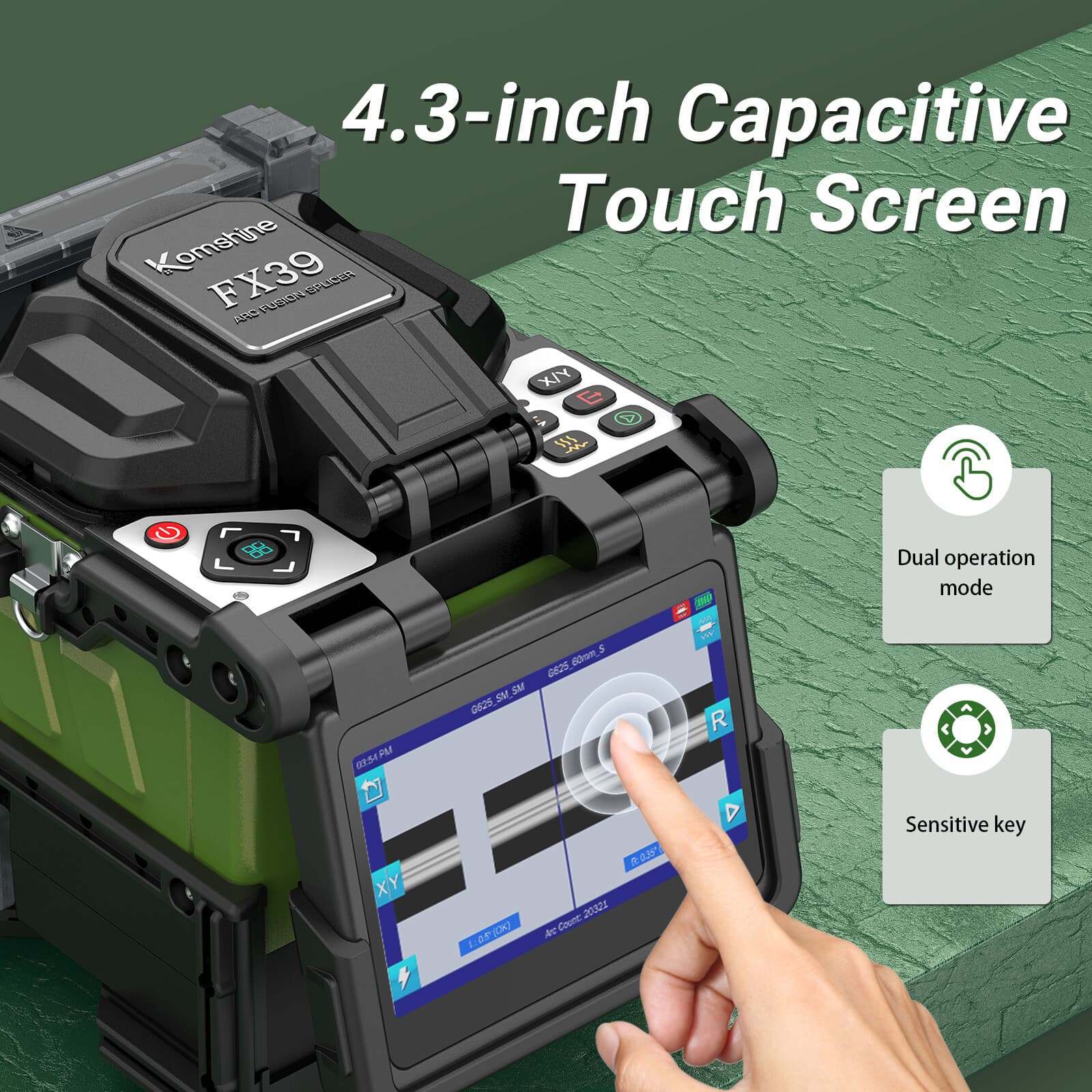 Fusion Splicer Komshine FX39 4.3 Inch Touch Screen Fiber Optic Splicing Machine 2