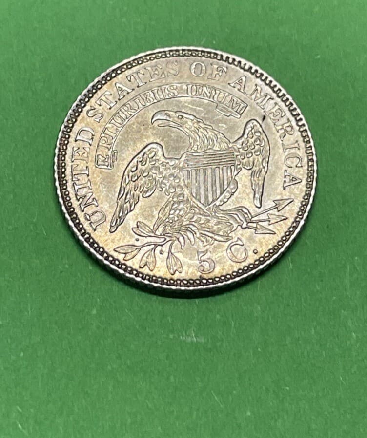 1829 Capped Bust Half Dime H10c BU High Grade  Hair-lined Obverse 3