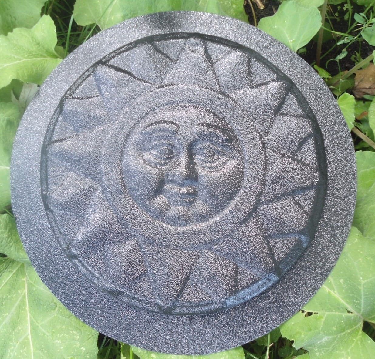 Sun plaque mold concrete plaster casting garden mould 9.75" x 1/2" thick 2